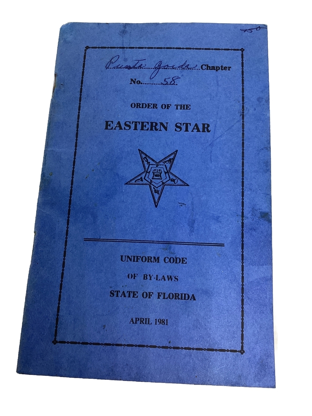 Punta Gorda Florida FL Order of the Eastern Star Uniform Code of By-Laws Booklet